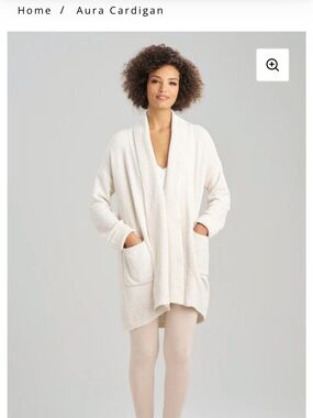 N Natori Aura Cardigan Heather White Opal Size Small